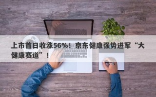 上市首日收涨56%！京东健康强势进军“大健康赛道”！