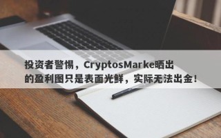 投资者警惕，CryptosMarke晒出的盈利图只是表面光鲜，实际无法出金！