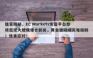 独家揭秘，EC Markets安盈平台即将出现大规模爆仓前兆，黄金波动成灾难级别！快来应对！