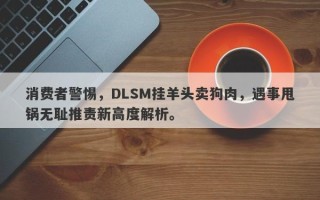 消费者警惕，DLSM挂羊头卖狗肉，遇事甩锅无耻推责新高度解析。