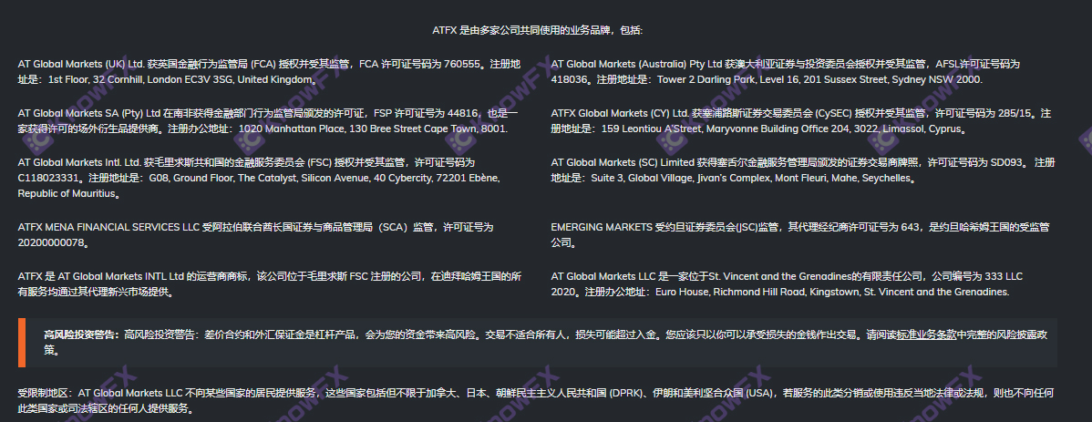 ATFX does not accept retail trading customers!The agreement account signed the island country to be alert to no regulatory risk!-第3张图片-要懂汇