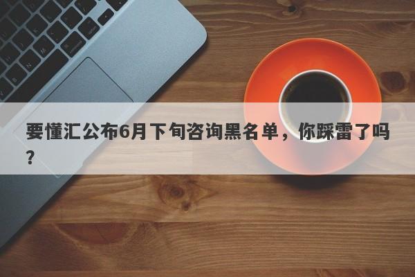 要懂汇公布6月下旬咨询黑名单，你踩雷了吗？-第1张图片-要懂汇