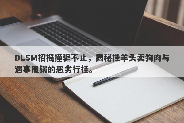 DLSM招摇撞骗不止，揭秘挂羊头卖狗肉与遇事甩锅的恶劣行径。-第1张图片-要懂汇